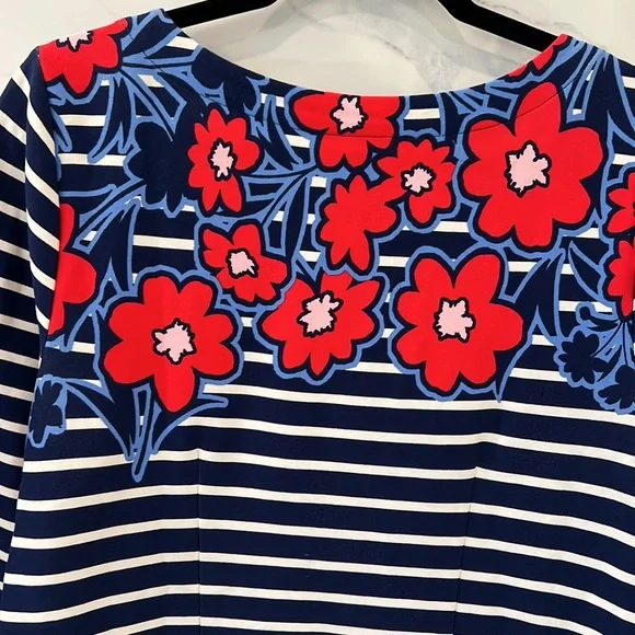 Talbots Stripes and Flowers Shift Dress - Size Medium - Picture 6 of 8